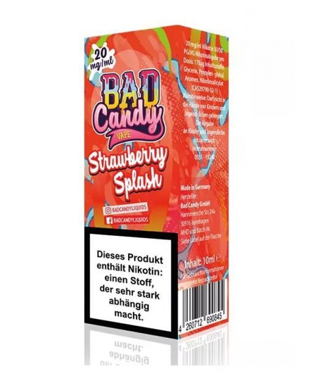Strawberry Splash - Bad Candy Nic Salt Liquid 10ml